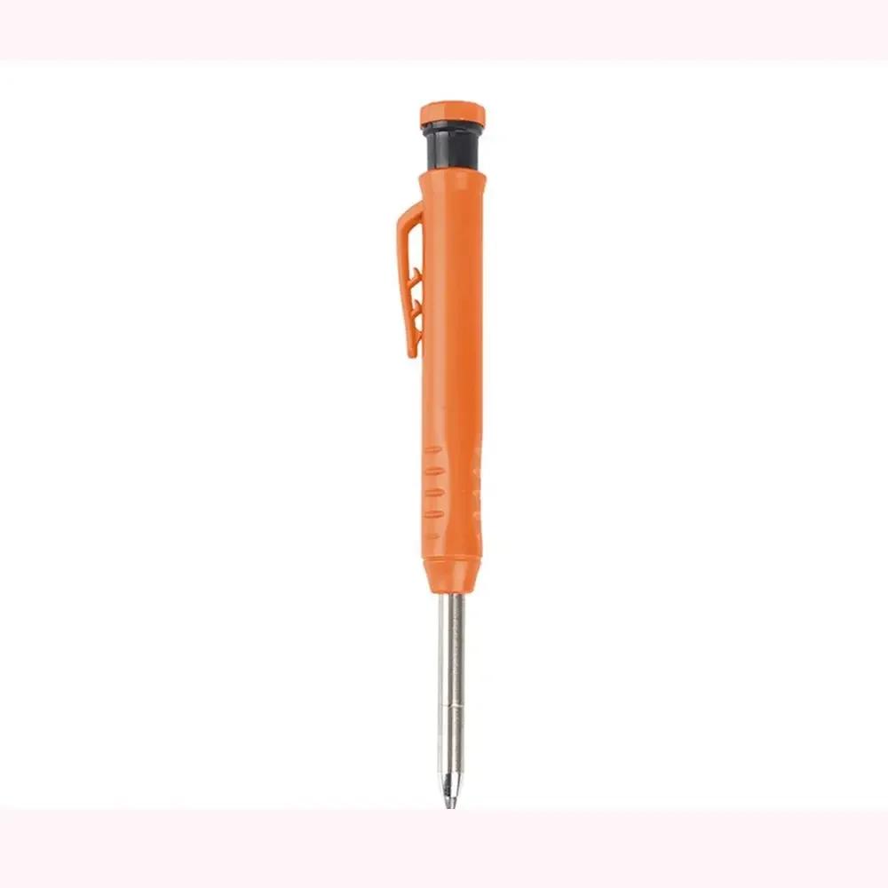 2.8mm Woodworking Pencil Deep Hole Marking Built-in Sharpener Mechanical Pencil Long Head Metal Solid Carpenter Pencil