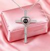 Cross-Projection Necklace with 100 Languages 'I Love You' Custom Photo Pendant - Perfect for Christmas & Valentine's Day