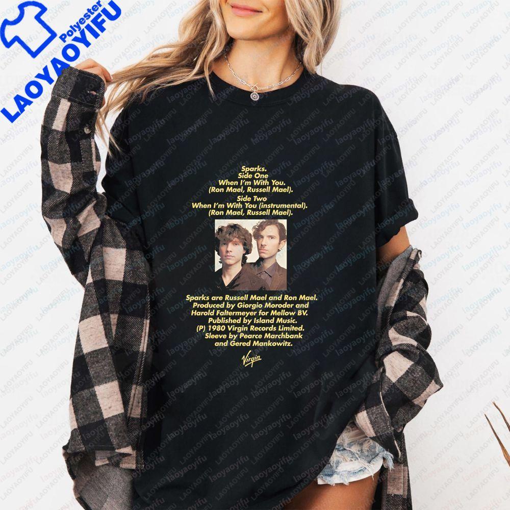Sparks Band Rock Band Casual Stylish LongSleeved TShirt for Unisex and WoUnisex with Neutral Trendy Pattern In Large Size