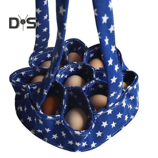 Painted Eggs Collecting Basket with Handle Large Capacity Foldable Design Multifunctional Egg Pouch Portable Eggs Collecting Basket