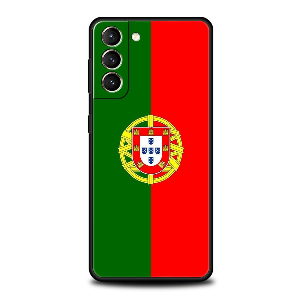 Portugal Phone Case For Samsung Galaxy S26 Ultra S25 Plus S24 FE S23 S22 5G S21 S20 Cover Black Soft