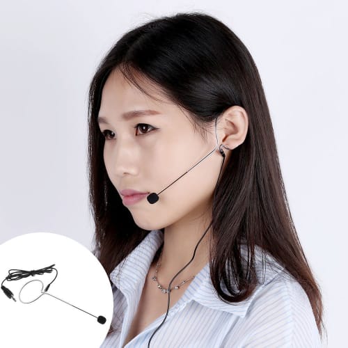 Andoer Mini Headset Microphone (for Loudspeakers), Single-Ear, Unidirectional, for Education, Voice Amplifiers, and Speakers