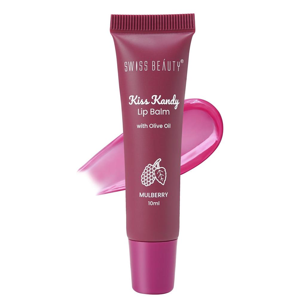 Swiss Beauty Kiss Kandy Lip Balm with Olive Oil, Mulberry, 4.8g