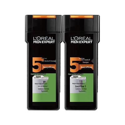 L'Oreal Men Expert Charcoal Oil Control Anti-Dandruff Shampoo Twin Pack