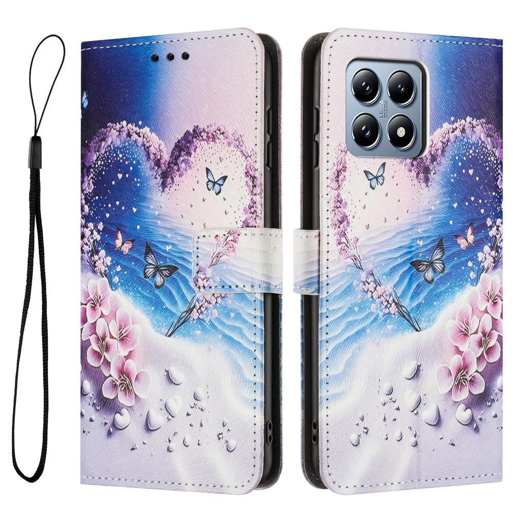 For Xiaomi 15T Wallet Case Pattern Printing PU Leather Phone Cover with Lanyard