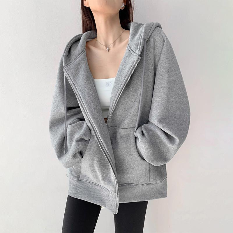 Womens Cozy Hoodie Cardigan With Pockets For Autumn Casual Wear