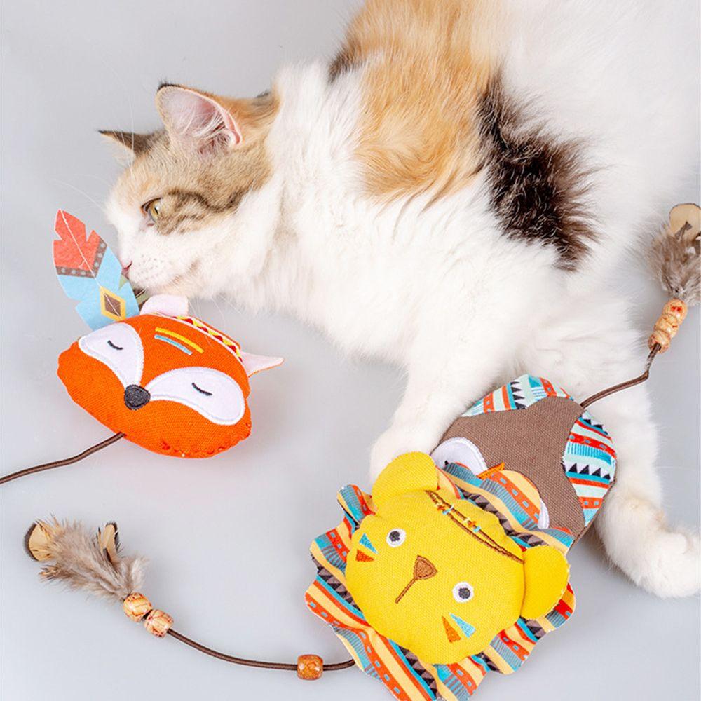 

Jungle Gift Funny Feather Tail Interactive Cat Toy Cat Mouse Toys Kittens Fox