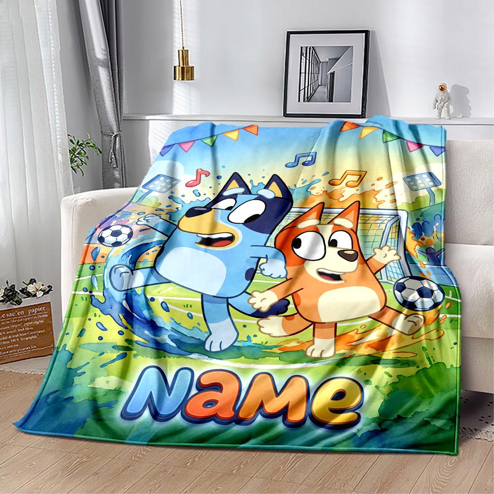 Happy Holiday Celebration Personalized Name Blanket Lightweight Customizable Blanket Warmthful Decor Perfect for Livingroom Nap Bed Living Room