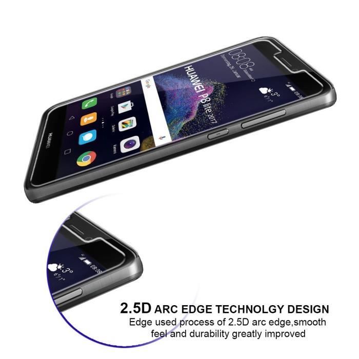 Tempered Glass for HUAWEI P8 LITE 2017 - Ultra Resistant Screen Protector Anti-Scratch Transparent Phonillico®