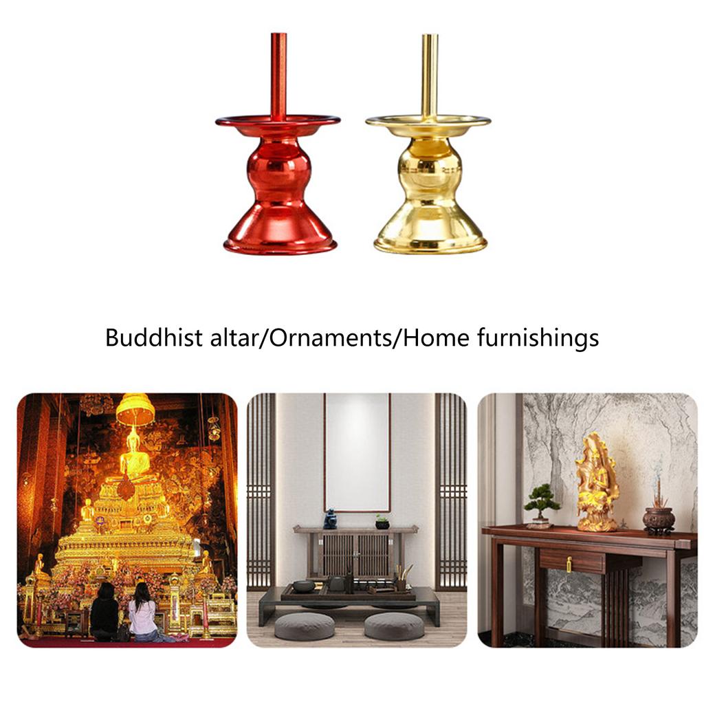 2 Piece Rusts Resistant Ritual Candle Holders Religious Candlesticks for Buddhist Altars Decorative Worship Essential