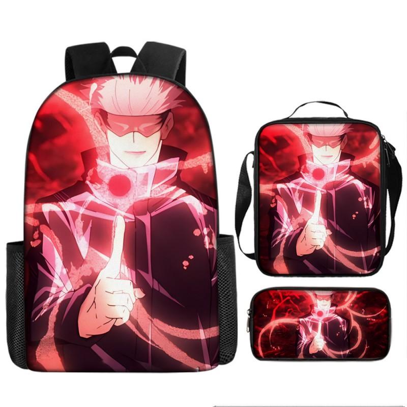 Zaino Scolastico Anime Jujutsu Kaisen per Bambini e Ragazzi Leggero in Tessuto Oxford Borsa a Doppia Tracolla con Schienale Imbottito