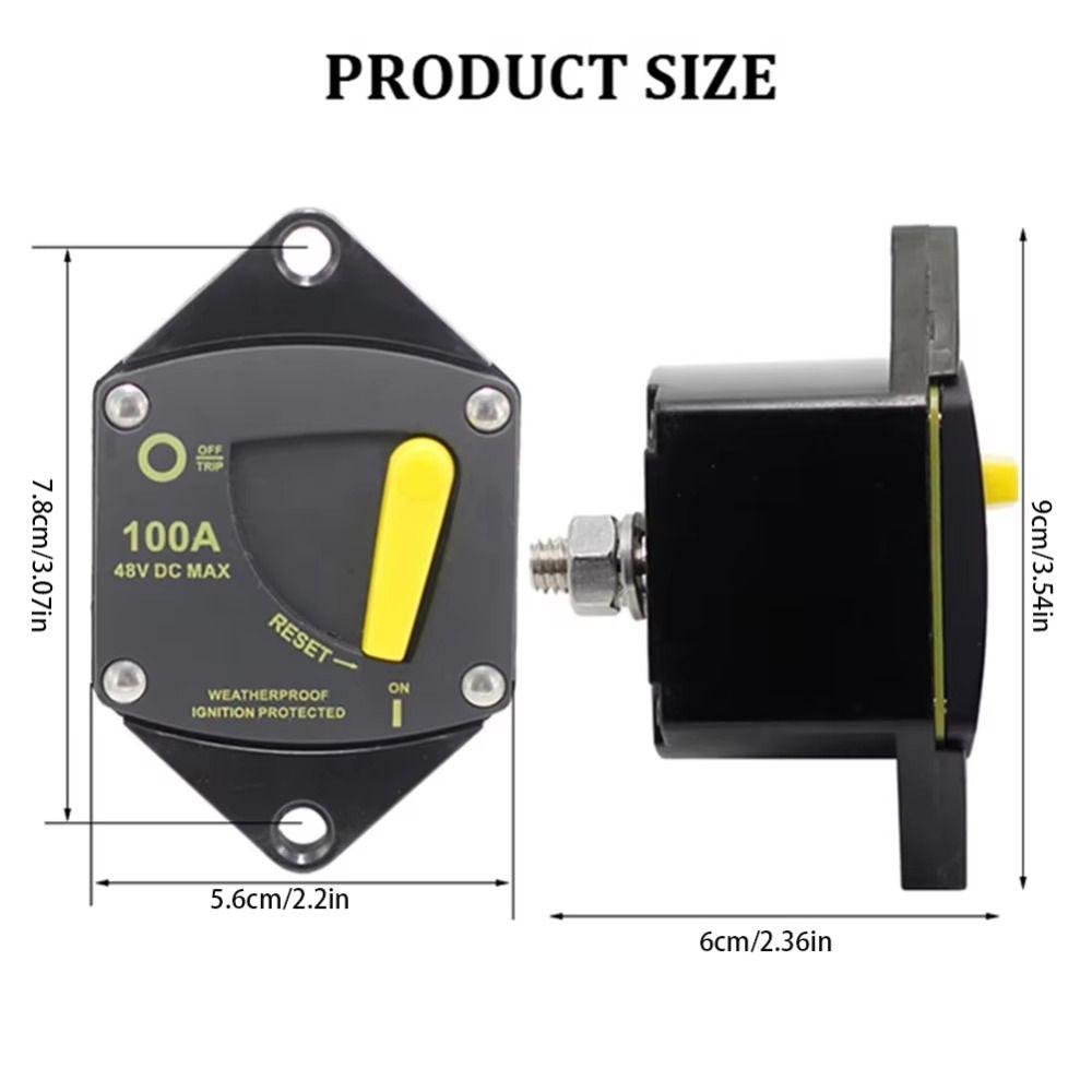 12V-48V DC Automotive Circuit Breaker 30A-300A Manual Reset Circuit Breaker  Marine Environments
