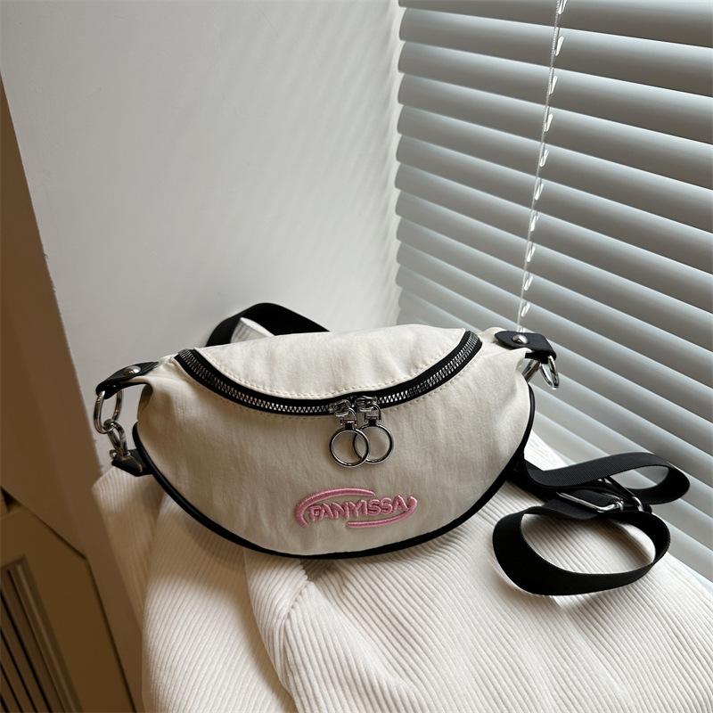 Simple Letter Calico Bag Dumpling Bag New Solid Color Casual Versatile Shoulder Messenger Bag