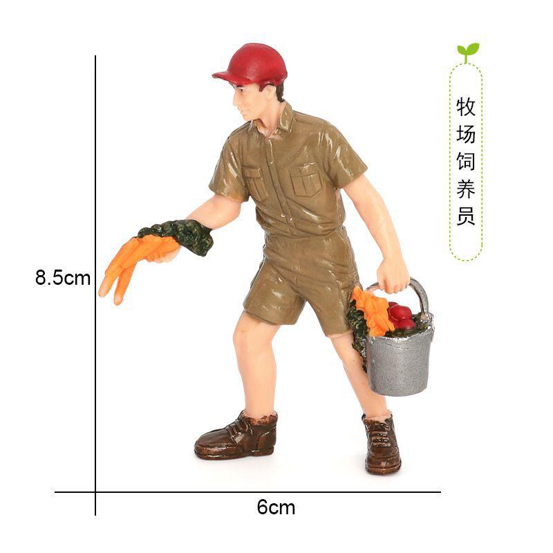 Realistic Farming Figurine Set Farmer Models Farm Wife Shepherd Worker Miniature Sand Table Dolls Home Decorations