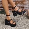 Fashion Designer Summer Chunky Women Sandals Fashion Open Toe Platform Wedges Heel Shoes Ladies Outdoor Dress Gladiator Pumps