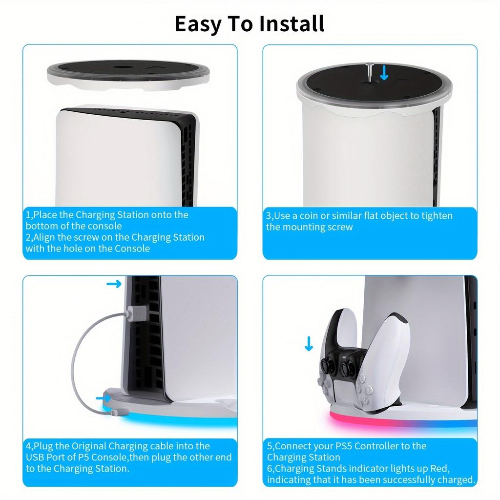 Colorful Luminous Bracket for PS5 Slim Game Console, Optical Version Digital Version Base Bracket for PS5 Slim Game Console