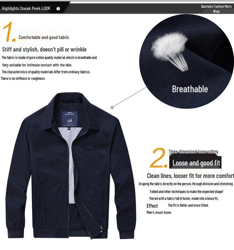 ז'קט קז'ואל עסקי לגברים של Leadway Nautica לסתיו ולאביב ברמה גבוהה