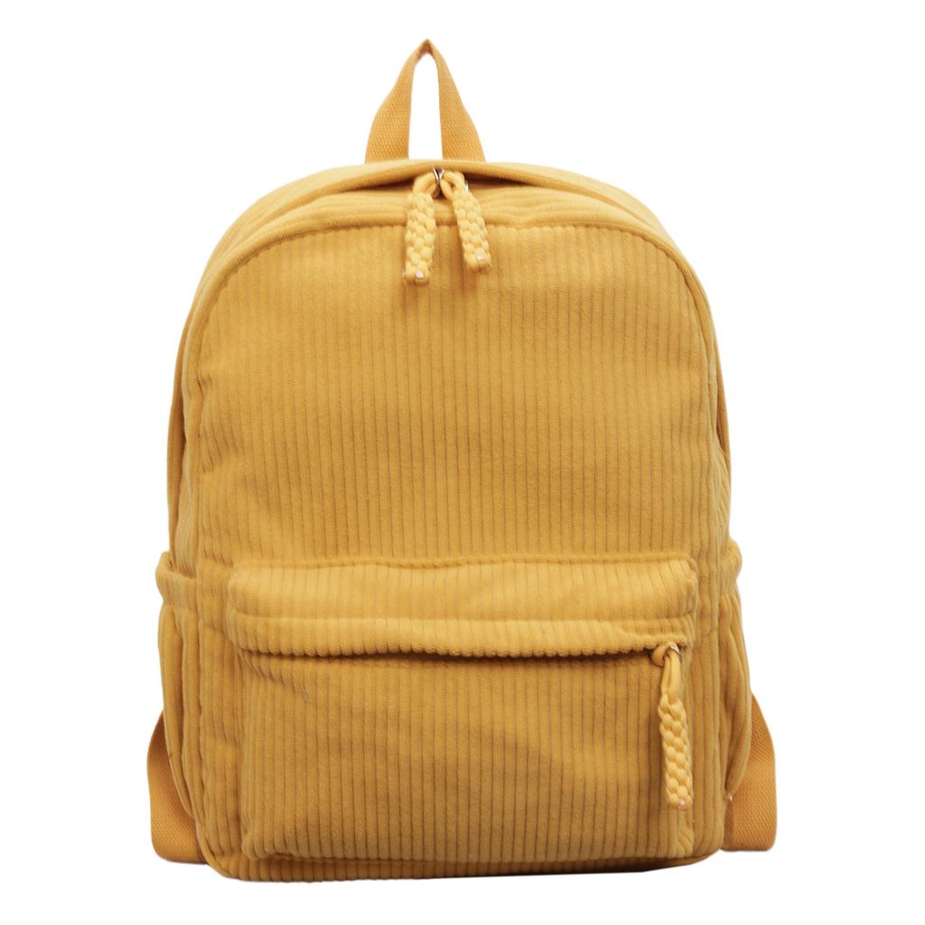 Schoolbag Solid Color Corduroy Backpack Women's 1011 New Middle School Middle School High School Student School Bag Men's Travel Backpack Large 