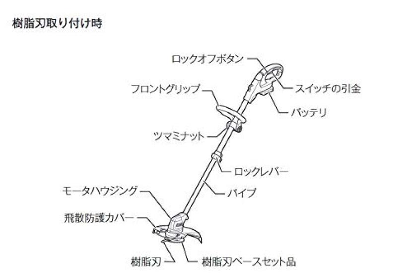 Makita MUR100DZ Bezprzewodowa Kosa do Trawy 230mm Cięcie Pojedyncza Pętla Żywiczna Ładowarka Akumulatora Sprzedawana Oddzielnie Podkaszarka, 10.8V, Szerokość, Ostrze, Rękojeść,