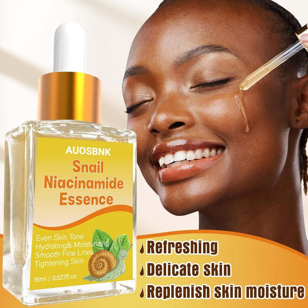 Snail Mucin Niacinamide Serum, Skin Care Repair Face Serum, Anti Wrinkle Hydrating Essence, Pore Tightening, Brightening & Firming