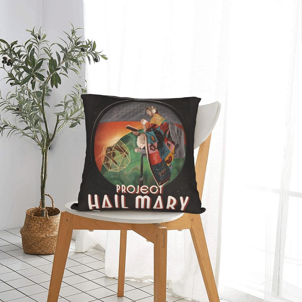 Project Hail Mary Square Pillow Cases Ryland Grace Rockys Cushion Covers Creative Polyester Decor Pillowcase for Sofa 45*45cm