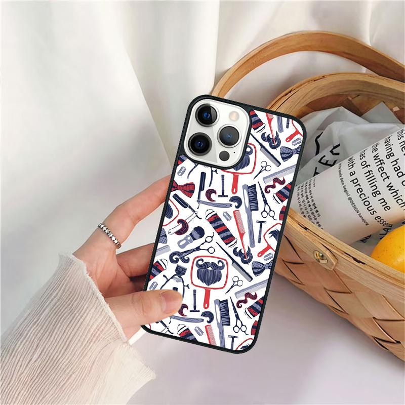 Barber Stripes Scissors Phone Case For iPhone 17 Air 16 15 14 11 12 13 Pro  MAX Plus coque Cover Shell