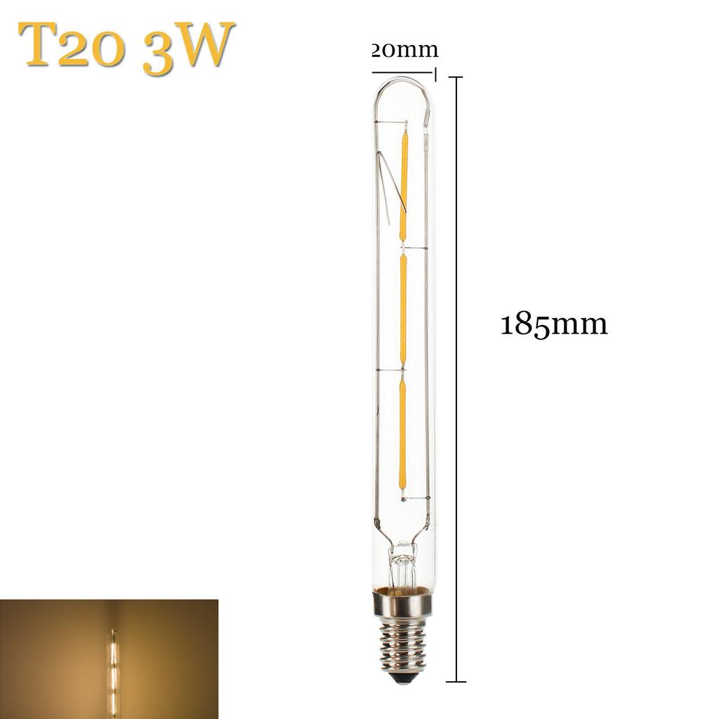 5PCS 3W 4W 6W T20 E14 LED Tube Light Bulb Vintage Retro Filament COB 220V 240V Tubular Antique Lamp 2700K Warm White Glass Shell
