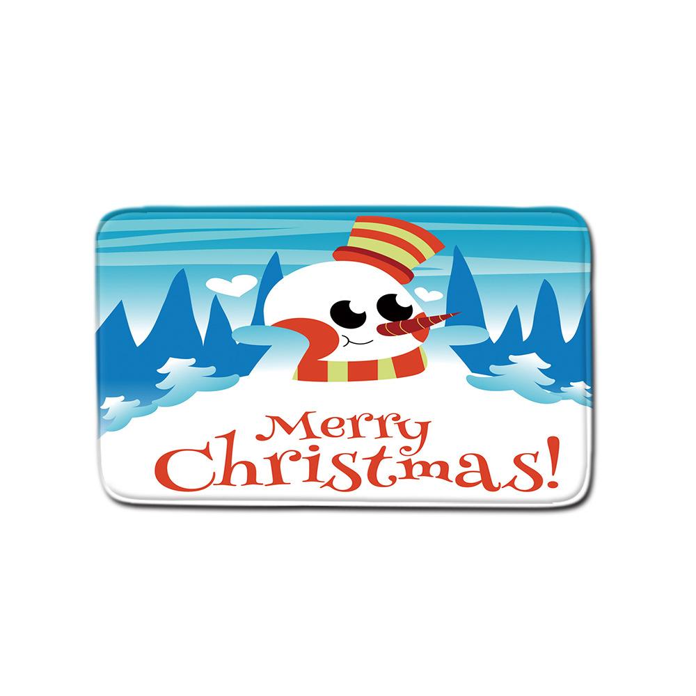 3D Printed Christmas Waterproof Shower Curtain Toilet Four-Piece Combination Set Household Doormat Floor Mat Carpet