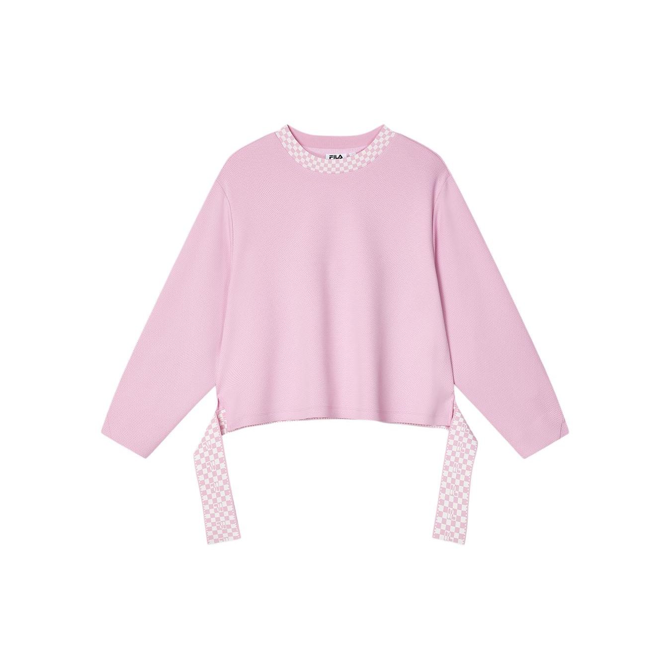 

FILA Emerald Checkered Casual Crew Neck Sweatshirt Women sweatshirt Romantic-Pink F11W414219F-PK L