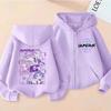 Hoodies Sweatshirts Girls Zipper Sweatshirt Cartoon Print Hoodie Children's Clothing Little Girl Sweatshirt Casual Top