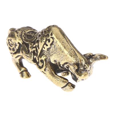 1Pc Mini Portable Vintage Brass Bull Keychain Ornament Statue Ornament Gift