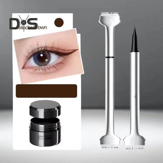 1 Set Lower Eyelash Stamp Eyeliner Kit Waterproof Smudge-Proof Sweat-proof Eyeliner Pen Long Lasting Bottom Lash Stamp Beginner Women Eyes Makeup