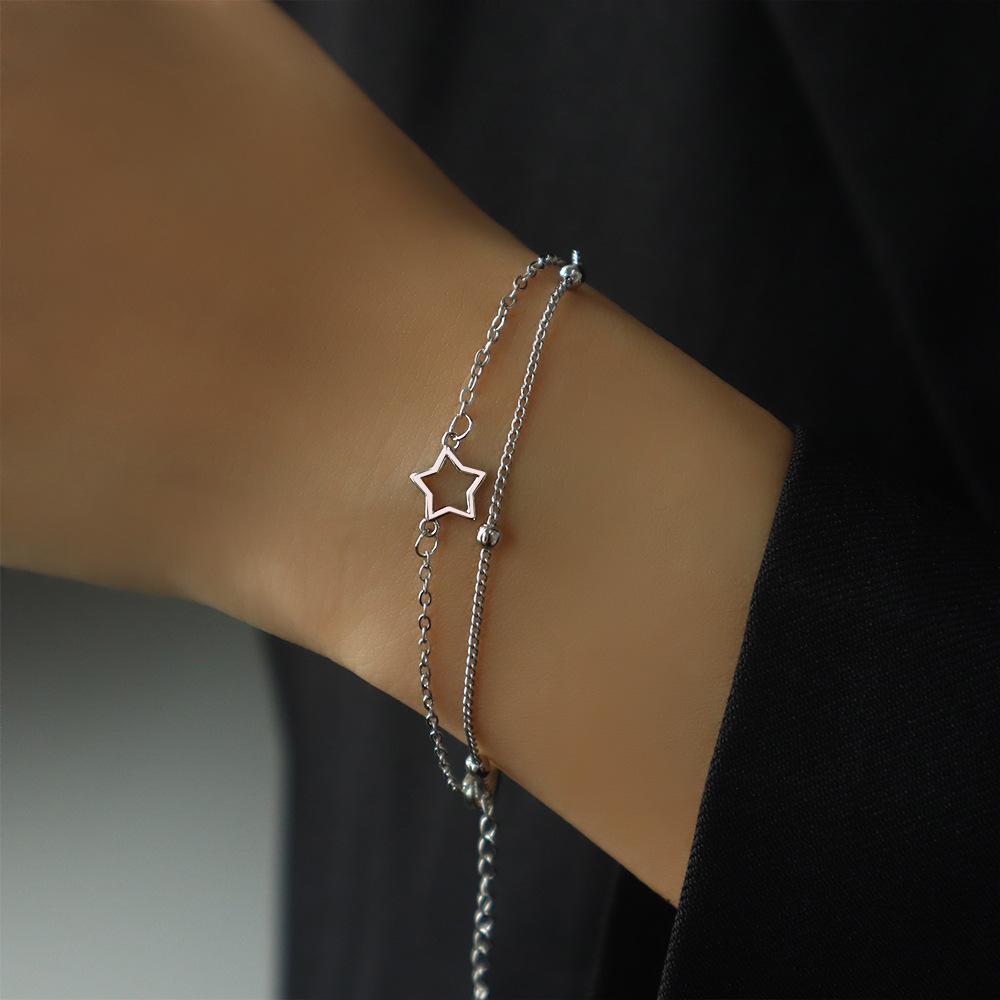 

Жіночий браслет Sweet Heart з двошаровим порожнистим серцем та намистинами copper