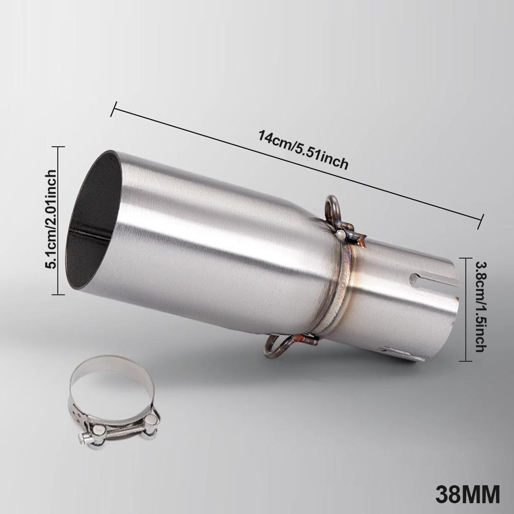 Motorcycle Modification Exhaust Pipe Middle Section 28-45mm Adapter 51mm Exhaust Section Non-destructive Install