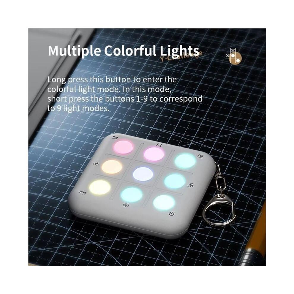 Electronic Tic-Tac-Toe Game Stress Relief Toy for Kids Enhances Concentration Memory Skills Colorful Lighting