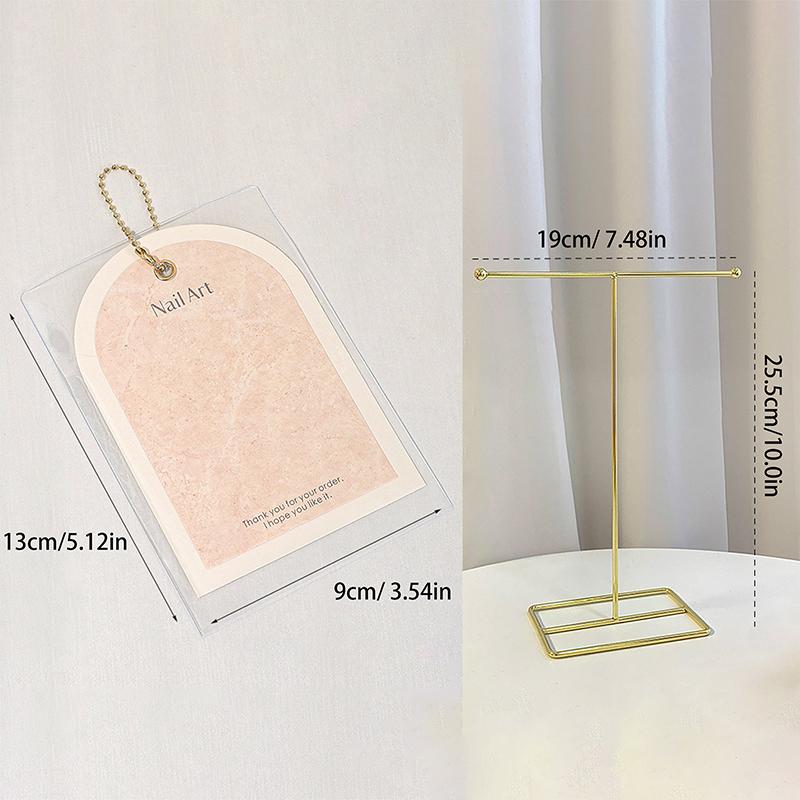 Nail Art Display Shelf False Nail Display Photo Stand Wearing Nail Display Cards Dustproof Bag Storage Nail Display Storage Tool