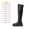 Double tube around the knee long boots female fat MM thick legs big tube around two wear autumn and winter thick bottom tall tube black thin boots