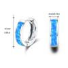 White Gold-Plated Small Opal Hoop Earrings