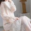 Sweet Slimming Lace Dress - Korean Style Casual Spring 2026