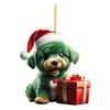 Charming Dog Acrylic Christmas Tree Ornament Decorative Pendant For Festive Holidays