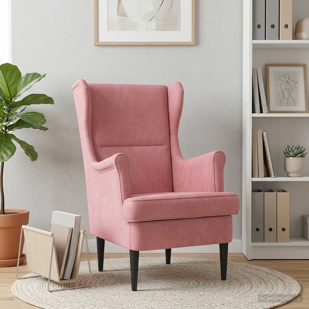 Pink Velvet Armchair