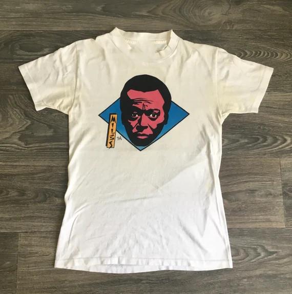 

Miles Davis Shirt 90s Vintage Short Sleeve White All Size Shirt Unisex T-Shirt S