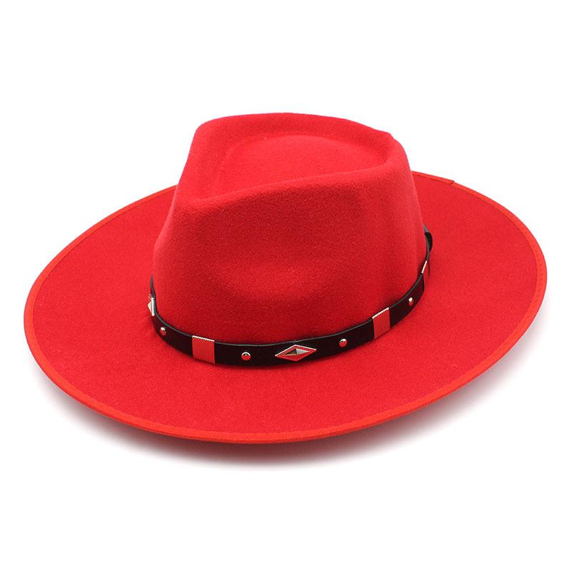 Vintage Woolen Hat British Hat Wide Brim Jazz Top Hat Versatile Hat Trendy Felt Hat