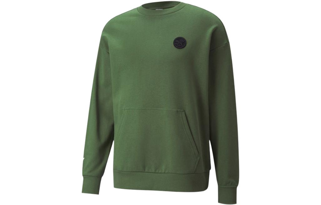 PUMA Sweatshirts Unisex Green Crew Neck Moderate Regular 532241-67 XS