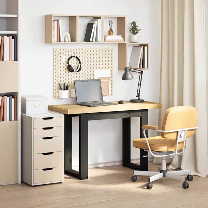 VidaXL Bureau NOAIN pieds en forme de U 120x50x75 cm bois massif pin, bureau d'écriture, bureau de travail, bureau à 4100041