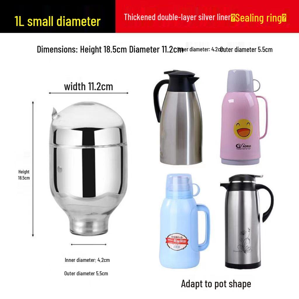 

12-Hour Large Capacity Silver-Plated Thermos with Stylish Glass Liner