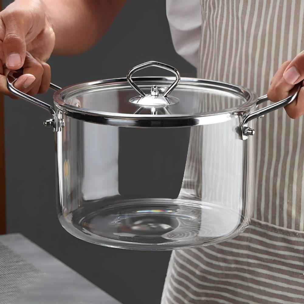 Transparent High Borosilicate Glass Cooking Pot Modern Milk Pot Glassware Soup Pot  Noodle