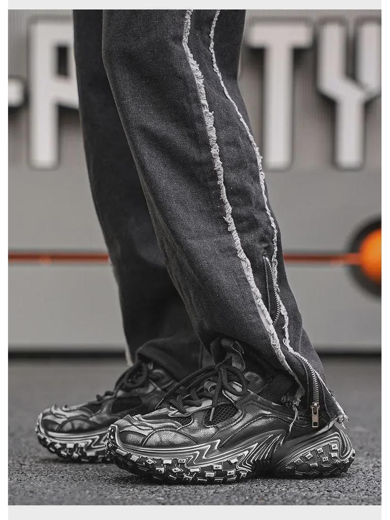 Retro Youth Men’s Thick-Soled Dad Shoes - Summer 2024 Trendy Height-Boosting Sneakers