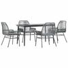 VidaXL Garden Dining Set Cushions 5 Pcs Grey Poly Rattan Glass, Outdoor Dining Set, Furniture of 3334480