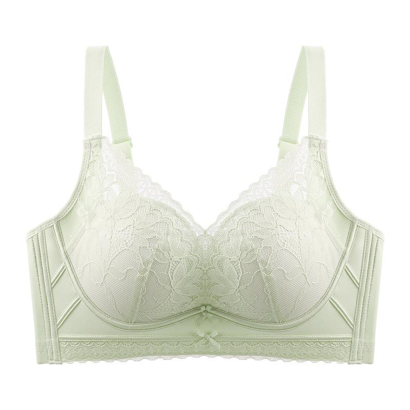 2025 Lace Wire-Free Bra: Women's Antibacterial, Breathable, Anti-Sag, Round Cup for Large Bust with Minimizing Effect